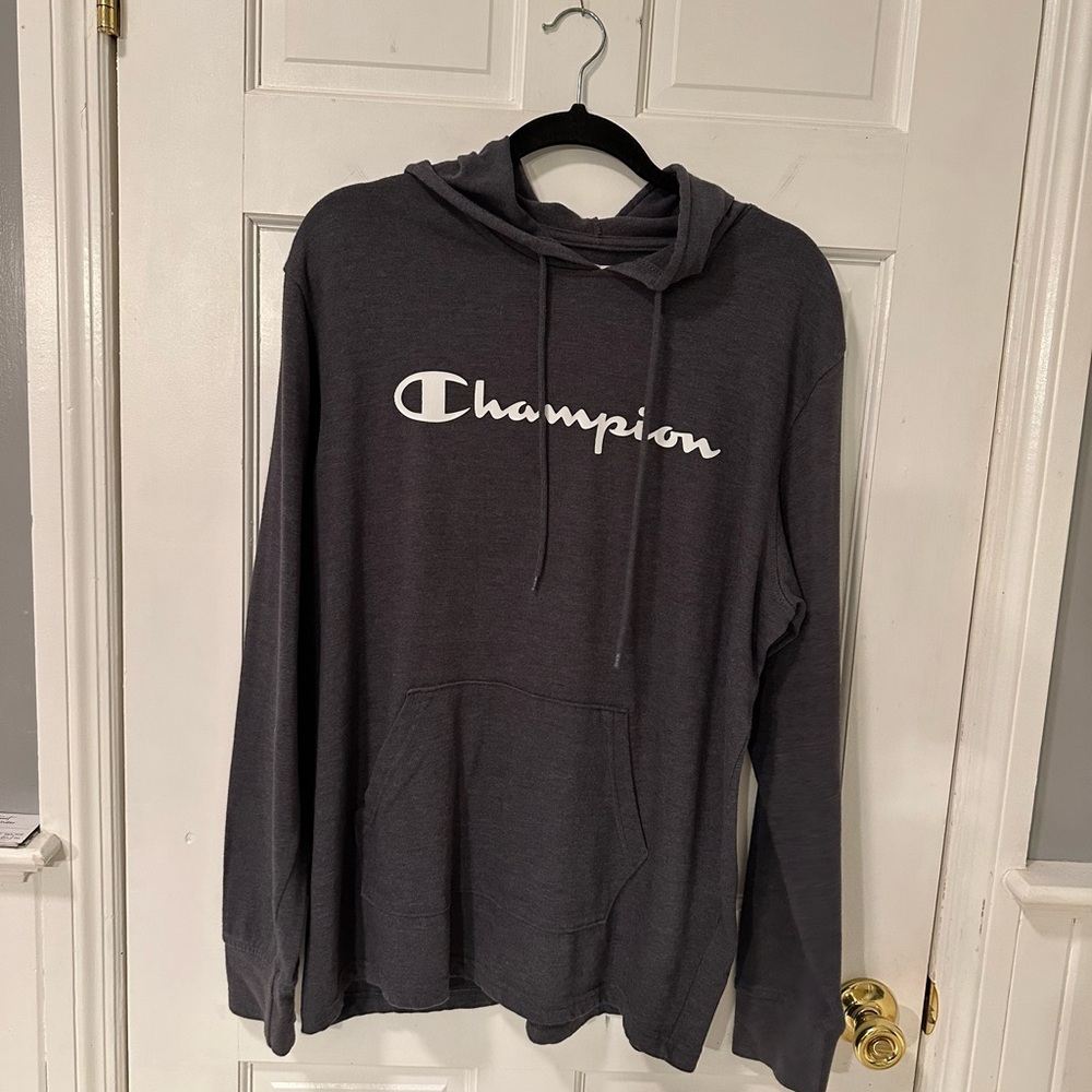 Champion Dark Gray Pullover lightweight Hood..  Flawless..  large